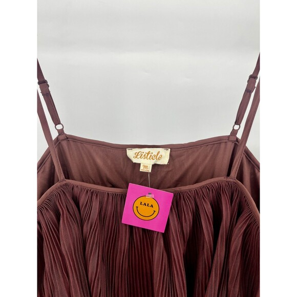 Women's Dress - Listicle by Lala Maroon Big Apple Tiered Mini Dress Size M - Picture 5 of 10